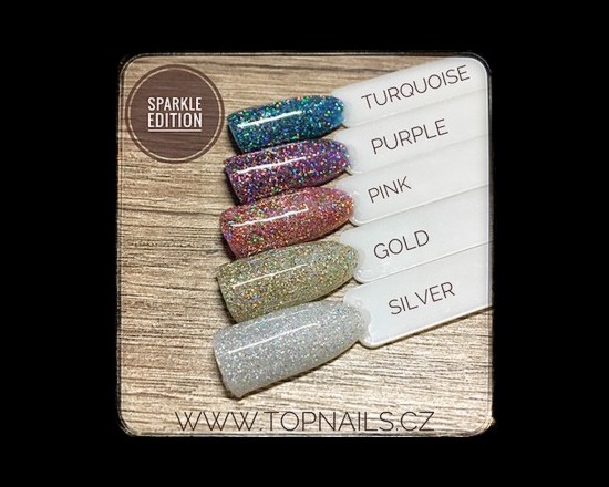 topnails - barevný UV gel sparkle SILVER 5g