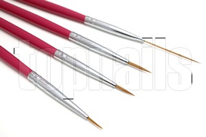 Sada nail art štětců RED