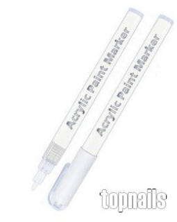 Zdobící akrylové pero 3ml - BÍLÁ